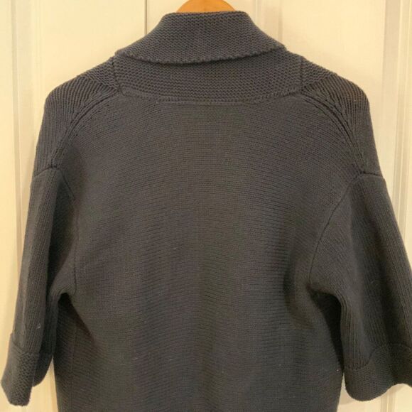 Gap Navy Blue Knit Open Cotton Blend Cardigan Elbow Sleeve Small - Picture 7 of 10